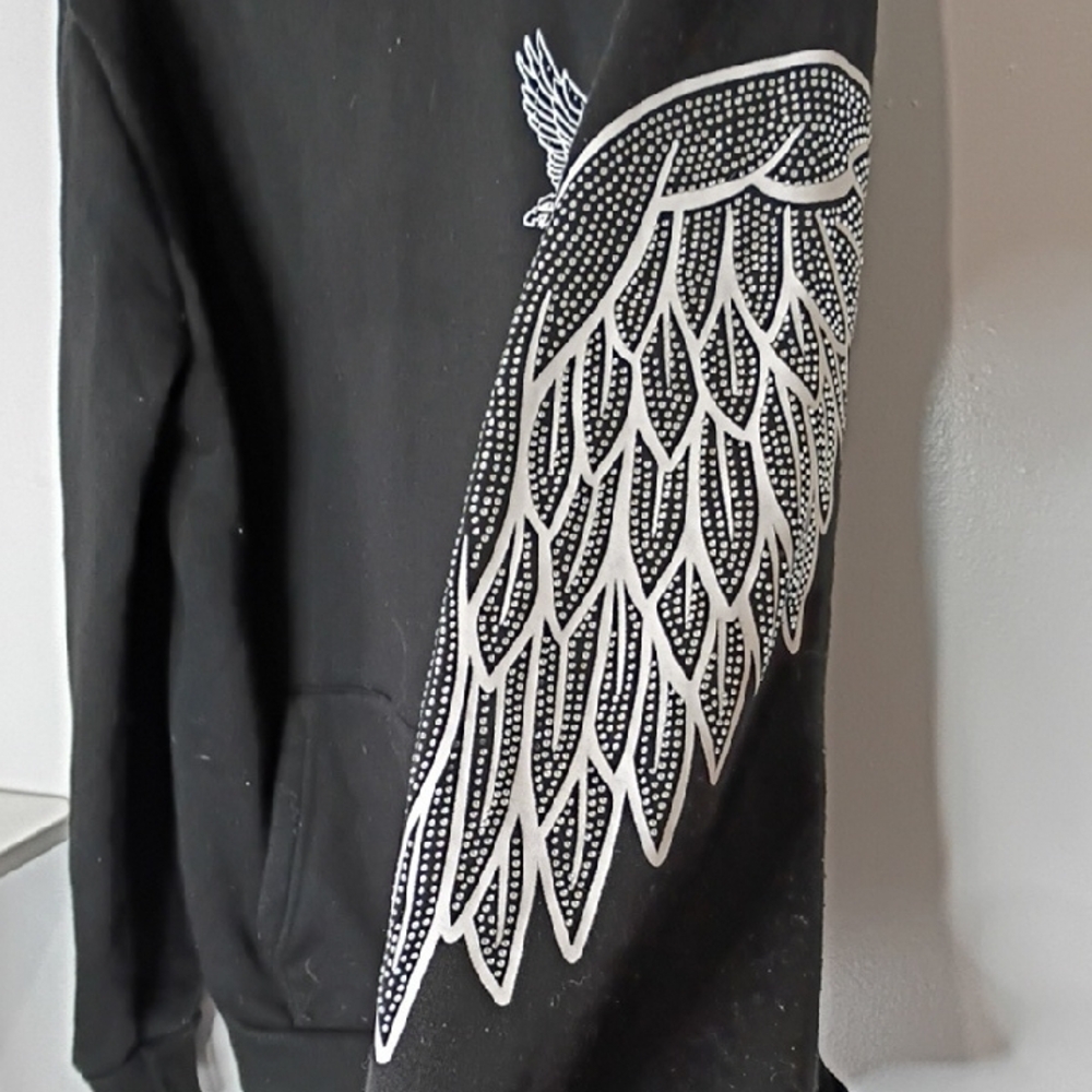 Reason Black Hoodie with Eagle and Wing Design - Picture 9 of 12